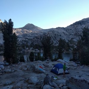 campsite at Upper Rae Lakes