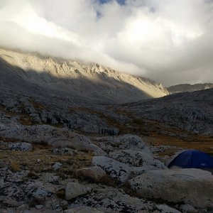 Clouds touching Mount Whitney
