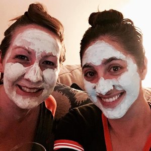 Megan and Steph getting facials