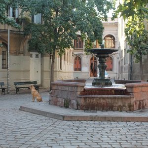 Fountain at apartment